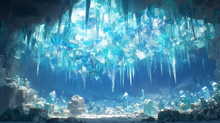 洞窟の氷柱2 - obrazy, fototapety, plakaty
