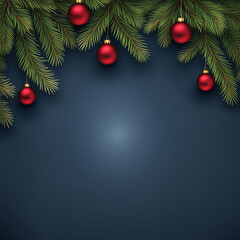 christmas background with christmas tree and balls