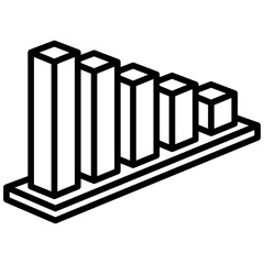 Bar Chart. black outline icon, related to market and economy theme. use for modern concept, UI or UX kit, app, and web development,