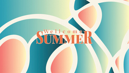 wellcome summer fluid wave template. abstract vintage gradient.  blank area for copy space. vector illustration template