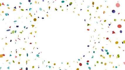 Every Color, Every Voice: Embrace inclusivity with this 3D scene. A vibrant explosion of rainbow confetti fills the air, signifying the LGBTQ+ community's celebration of diversity 