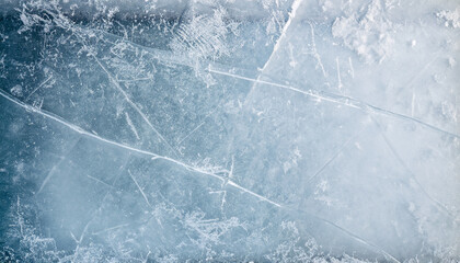 Scratched Ice background with copy space and a frozen edge
