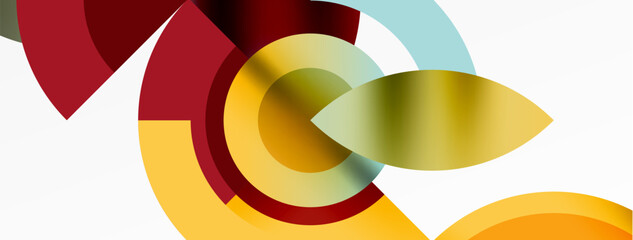 Round elements and circles geometric minimal composition background. Vector Illustration For Wallpaper, Banner, Background, Card, Book Illustration, landing page