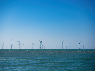 Offshore Wind Turbines Farm in Taiwan.