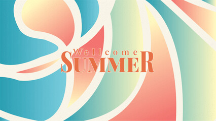 wellcome summer fluid wave template. abstract vintage gradient.  blank area for copy space. vector illustration template