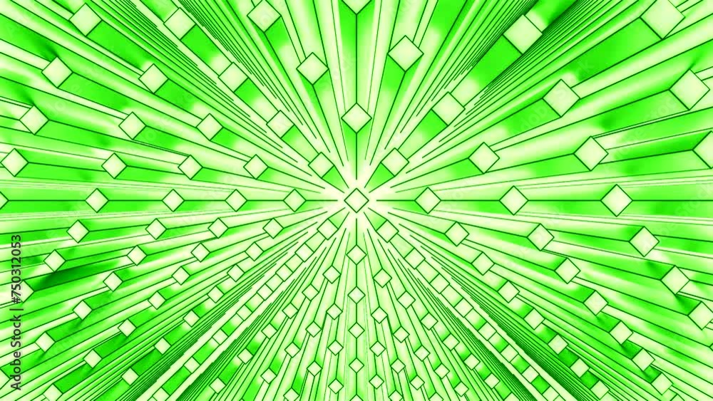Poster abstract columns with the distortion of space. motion. optical illusion with dots and pillars around