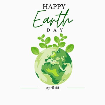 Happy Earth Day Banner/ Illustration of a happy earth day banner, for environment safety celebration, April 22