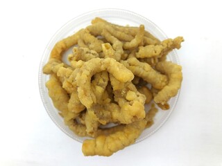 Crispy flour chicken intestine chips