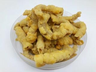 Crispy flour chicken intestine chips