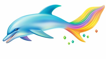 Dolphin trumpeter  Panoramic angle  Closeup animation3d colorfulhappy
