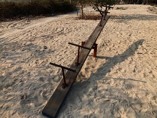 seesaw game on the beach