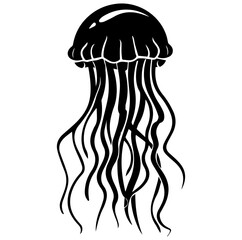 Jellyfish sketch, Hand drawn vector illustration, Sea jellyfish Design elements