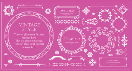 アンティークなフレームと装飾的な罫線