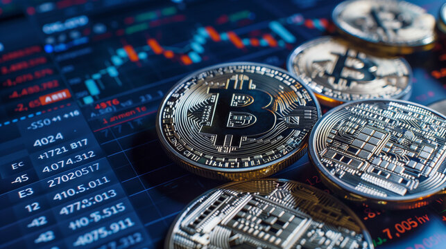 Bitcoin ETF fund, Bitcoin coin with ETF Concept Entering the Digital Money Fund. ETF Exchange-traded fund stock market business finance investment concept