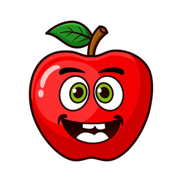 Vector cute apple mascot design character