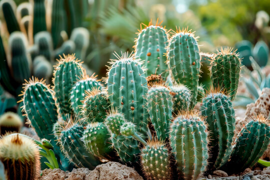 Cactus plants in desert, Generative AI