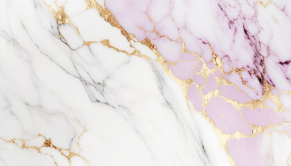 Abstract marble background. White pink marble texture with gold veins. Luxury marbled backdrop
