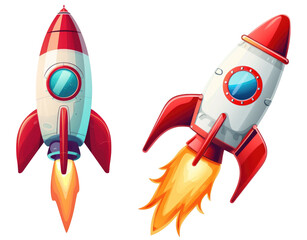 Playful Cartoon Space Rocket