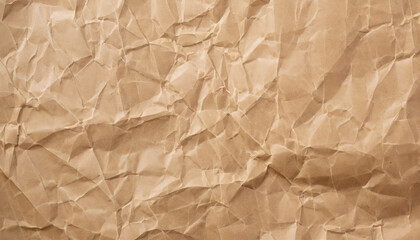 Obraz premium Brown crumpled paper texture background with copy space for text
