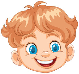 Vector illustration of a happy, smiling young boy