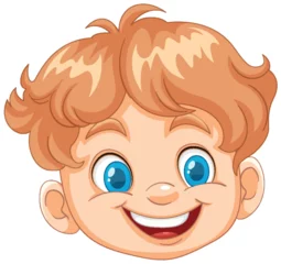 Fototapete Kinder Vector illustration of a happy, smiling young boy