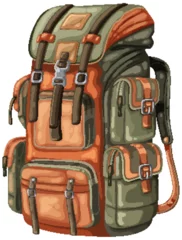 Fototapete Kinder Vector illustration of a large camping backpack.