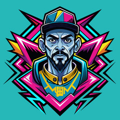 Tshirt Sticker Design of Street Style Icon Pay homage to streetwear culture with a bold and edgy design inspired by graffiti art and hip-hop aesthetics