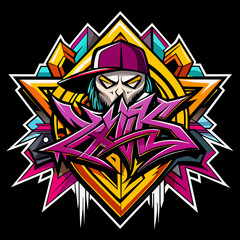 Tshirt Sticker Design of Street Style Icon Pay homage to streetwear culture with a bold and edgy design inspired by graffiti art and hip-hop aesthetics