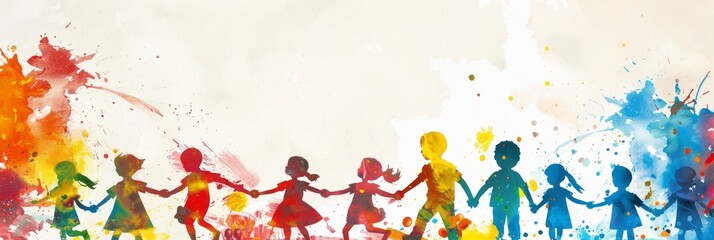 International Children's Day background. Abstract background. The concept Children's Day. Cute and colorful background. Business and media social background. Copy space area