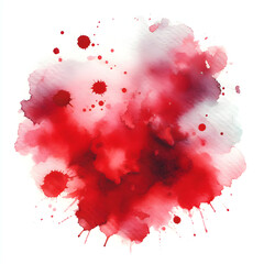 red paint/ink splash stain isolated on white background
