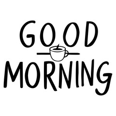 Good Morning Typography vector art illustration black color