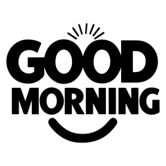 Good Morning Typography vector art illustration black color
