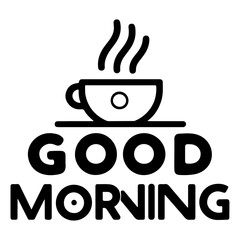 Good Morning Typography vector art illustration black color