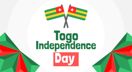 Togo independence day celebration banner with flag and map vector