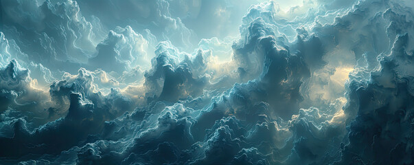 Heavy clouds in the sky. Created with Ai