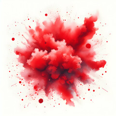 Red paint/ink splash stain isolated on white background
