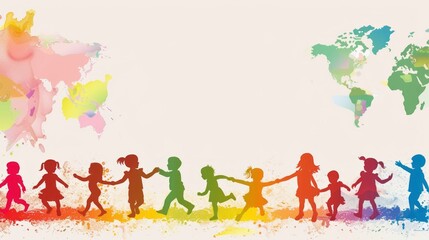 Obraz na płótnie Canvas International Children's Day background. Abstract background. Cute and colorful background. Business and media social background. Copy space area