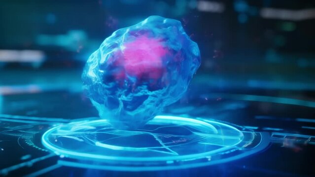 A hologram of a tumor showing its size location and surrounding tissues for oncologists to make precise diagnoses and treatment plans.