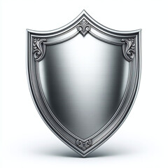 Guardian of the Realm: A Decorative Silver Shield - obrazy, fototapety, plakaty