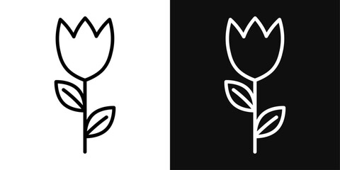 Tulip Icon Set. Vector Illustration