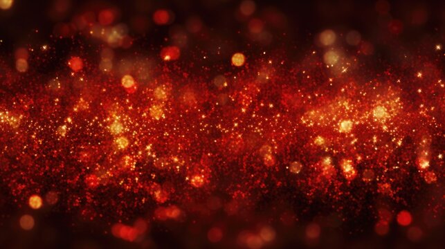 Red and gold glitter bokeh background texture