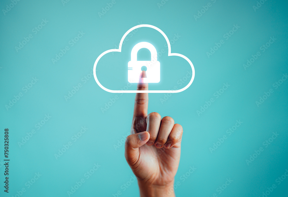 Aufkleber Cloud computing data security. data transfer cloud computing technology concept.