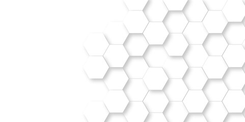 Vector seamless 3d abstract creative white hexagons backdrop background. modern background with hexagons. Hexagonal white hexagons honeycomb wallpaper with copy space for web cell honeycomb texture.