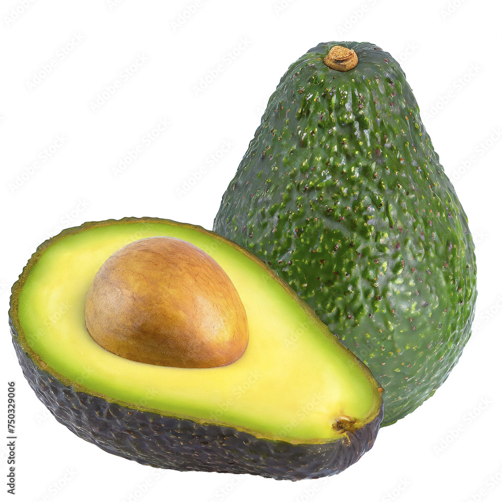 Poster avocado isolated on transparent background