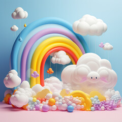 rainbow and clouds decoration