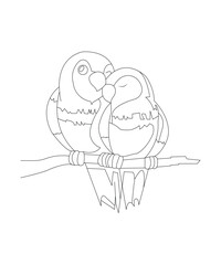 Love birds coloring page for kids