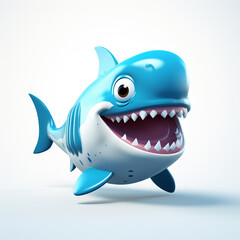 shark cartoon isolated on white