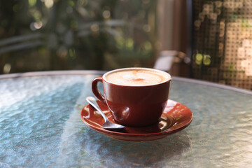 Hot coffee or latte A coffee drink made from espresso and steamed milk..