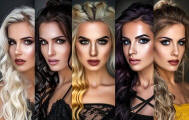 Naklejka premium The Ethereal Elegance: A Symphony of Diversity in Hairstyles