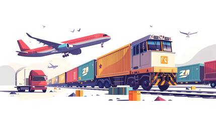 Transport logistics isolated on white